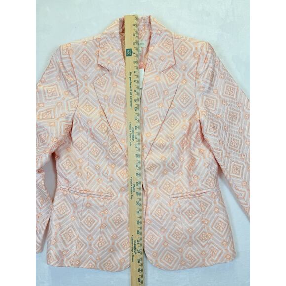Appleseeds Women’s Blazer Sz 8 Textured Geometric Print Jacket Career Office - Picture 9 of 9